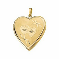 14K Yellow 0.04 CTW Diamond Round Heart Hinged Locket Pendant